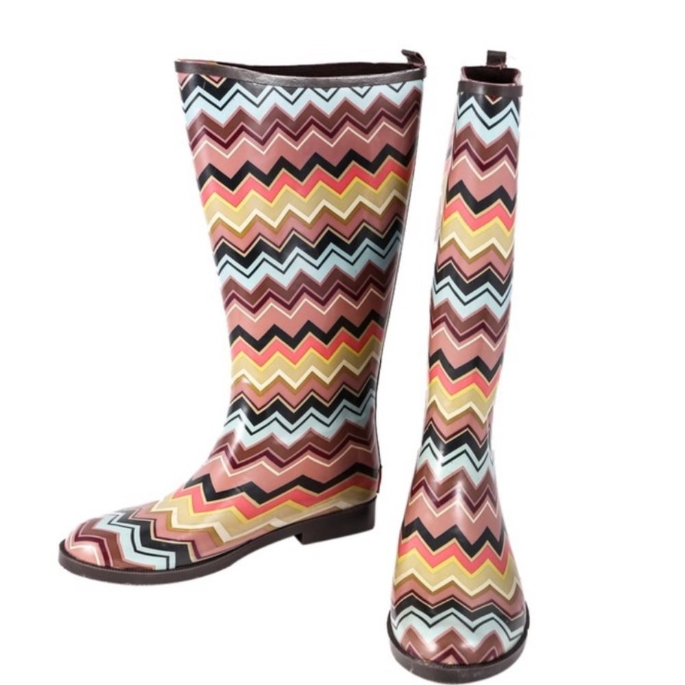 Missoni for Target Rain Boots in Zig Xag Venetian size 8